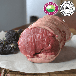 Beef sirloin roasting joint compressed